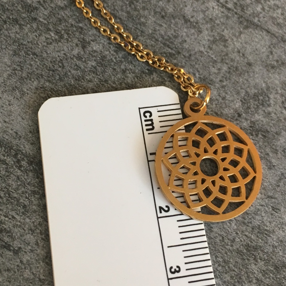 Sahasrara Gold Plated 304 Stainless Steel Necklace - Picture 6 of 8